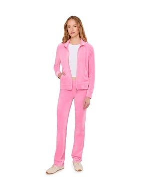 Lilly Pulitzer Pink Velour Track Jacket & Joggers Set